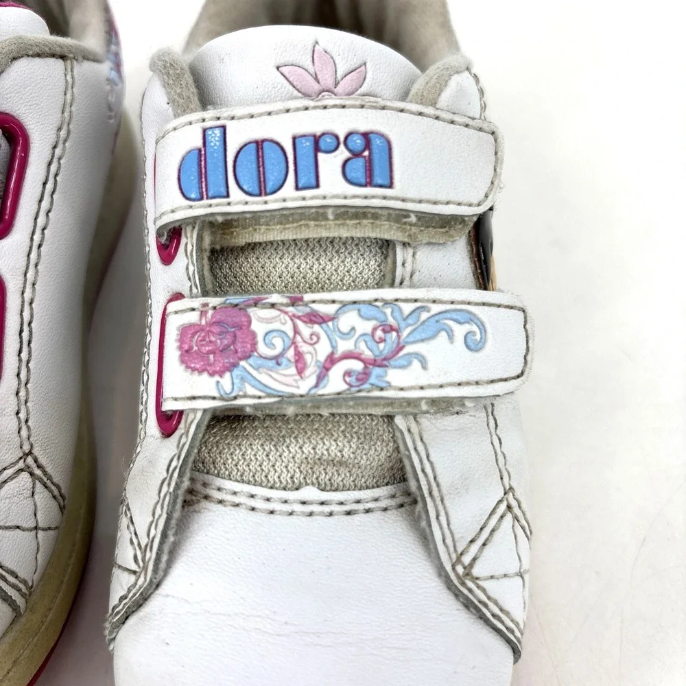 Y2K 2008 Nickelodeon Jr Dora The Explorer White Pink Tennis Shoes Size 11 Girls‎